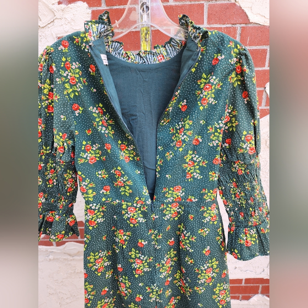 Laura Ashley Green Floral Mini Dress - Picture 15 of 16
